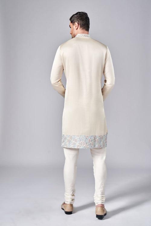 CHAMPAGNE EMBROIDERED KURTA SET