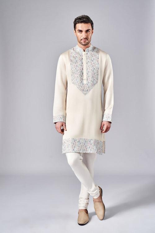 CHAMPAGNE EMBROIDERED KURTA SET