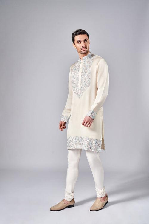 CHAMPAGNE EMBROIDERED KURTA SET