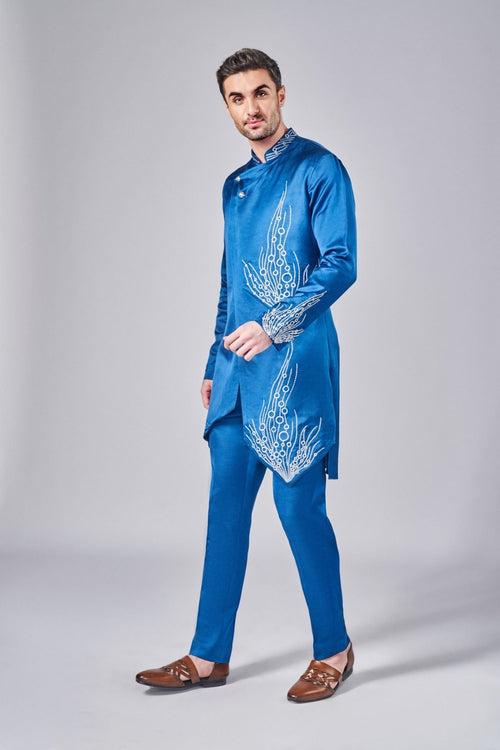 COBALT BLUE EMBROIDERED KURTA SET