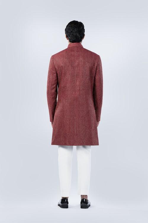 MAROON EMBROIDERED FUSION JACKET