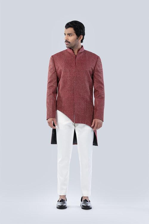 MAROON EMBROIDERED FUSION JACKET