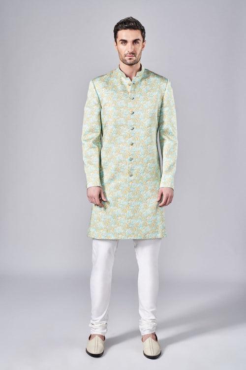 MULTI COLOR PRINTED SHERWANI SET