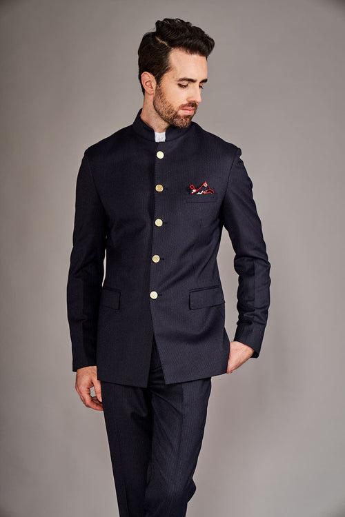 NAVY BLUE BANDGALA SUIT