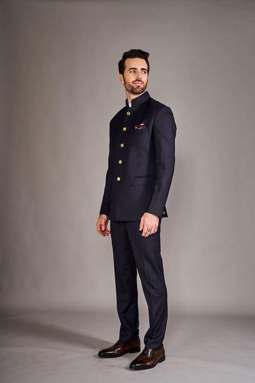 NAVY BLUE BANDGALA SUIT