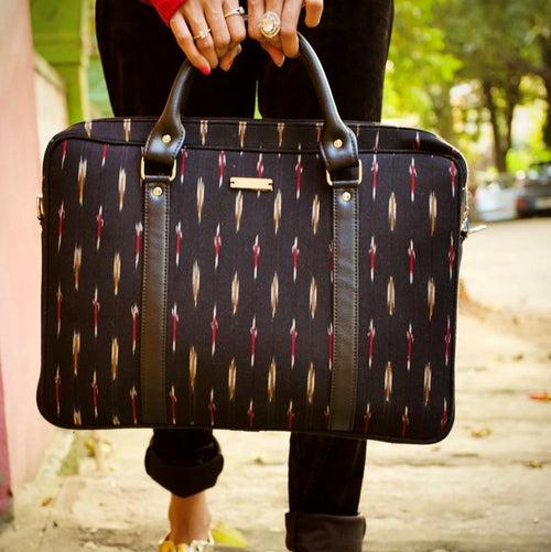 Ikat Black Laptop Bag