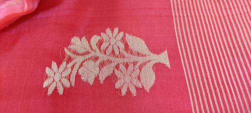 Red and Golden Zari Cotton Silk Saree