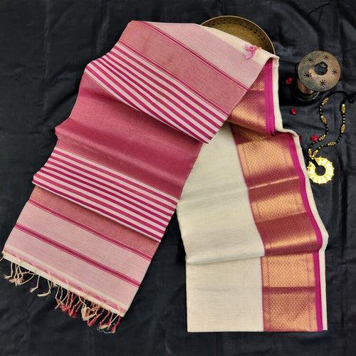 Mogra Maheshwari Tissue Silk Cotton Saree