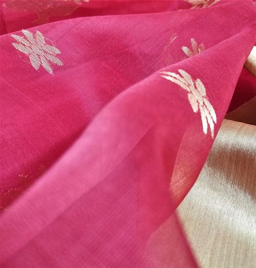 Red and Golden Zari Cotton Silk Saree