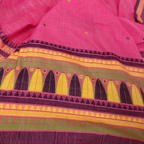 Pink Dongria Cotton Saree