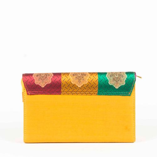 Mustard Silk Clutch