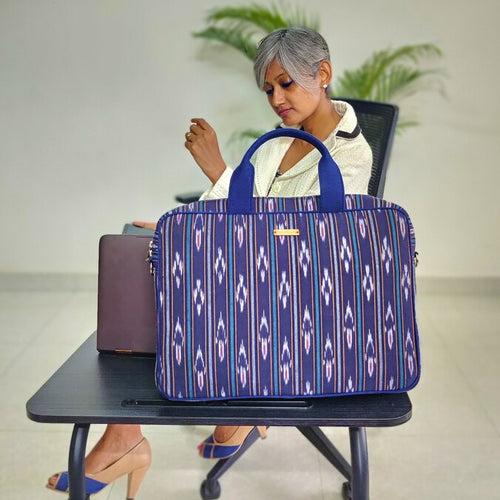 Blue Ikat Laptop Bag