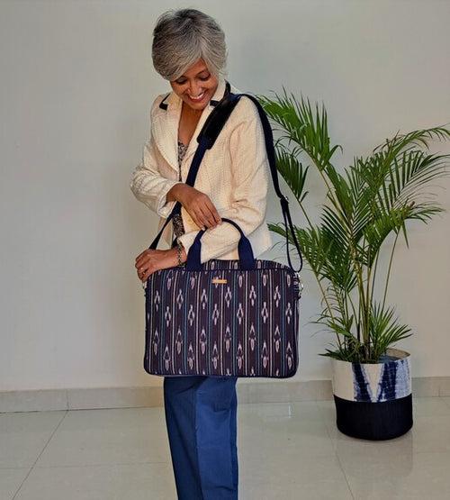 Blue Ikat Laptop Bag