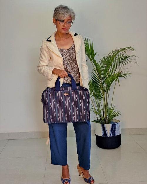 Blue Ikat Laptop Bag