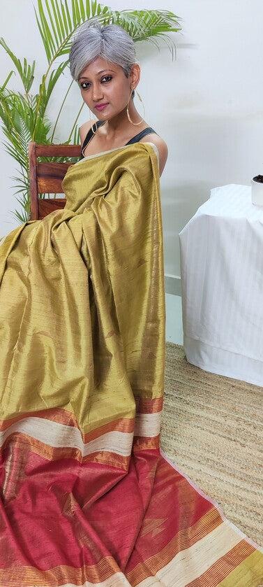 Golden Tussar Silk Saree