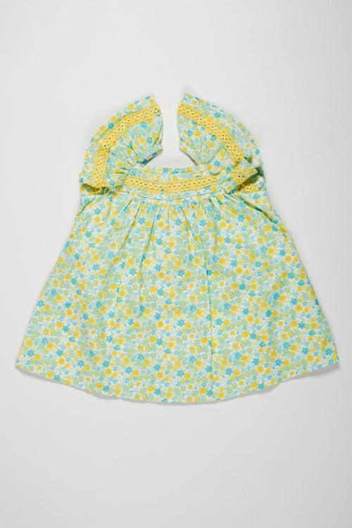 Adorable Baby Girl Summer Cotton Frock with Floral Print