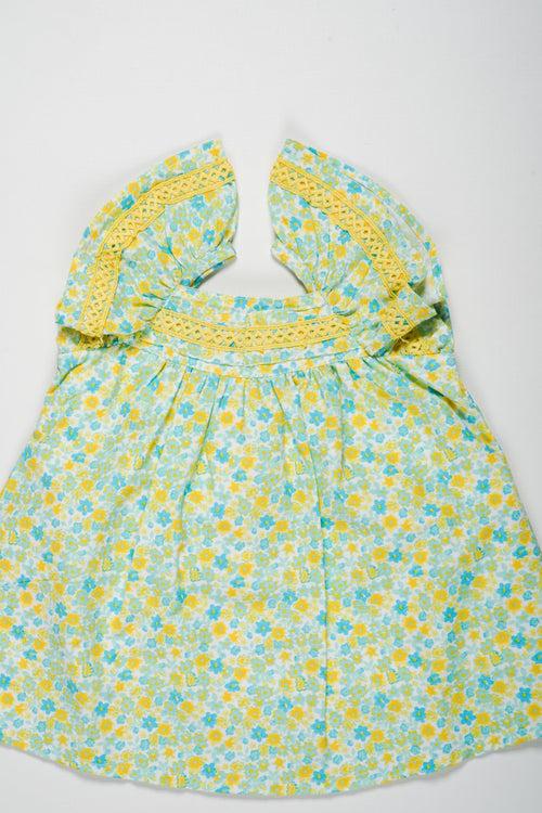 Adorable Baby Girl Summer Cotton Frock with Floral Print