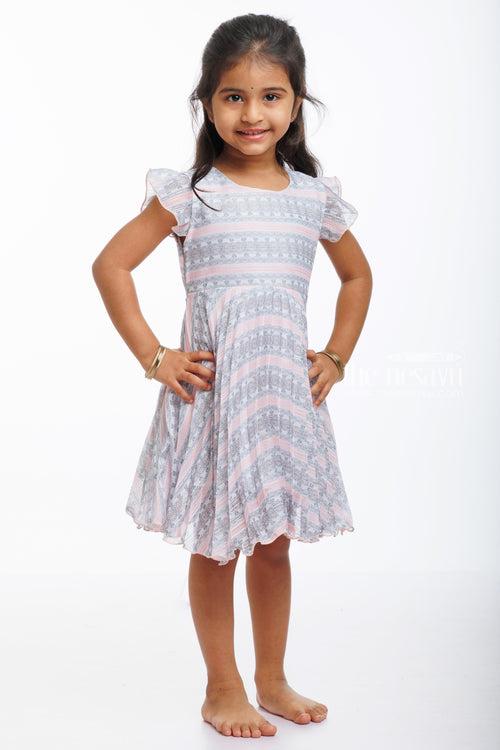 Baby Girls Whimsical Floral Stripe Summer Dress - Ethereal Comfort