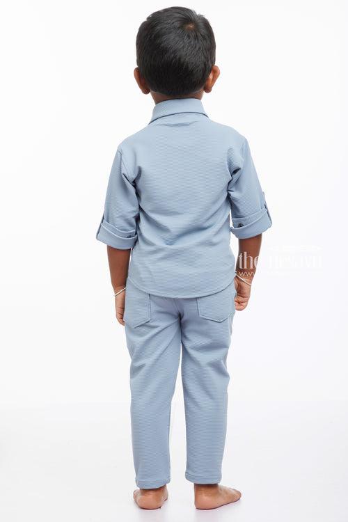 Boys Sleek Grey Shirt and Pant Set - Trendy Comfort
