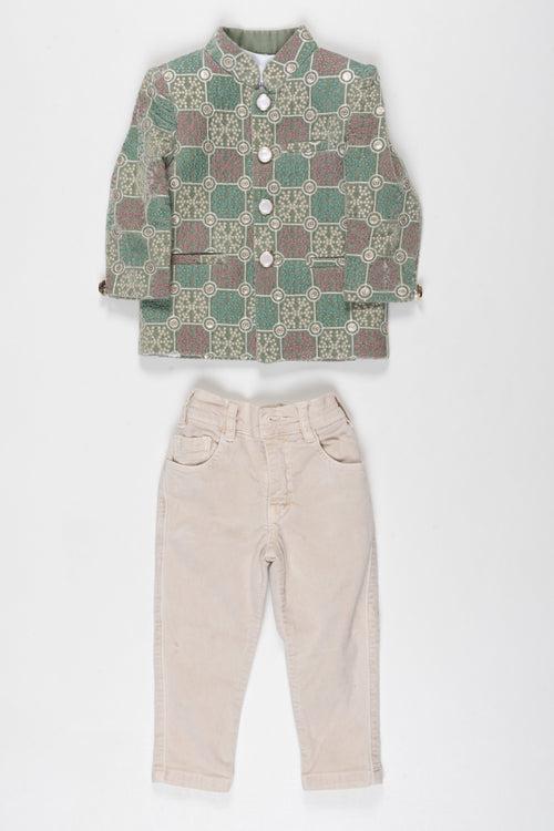 Boys Traditional Kurta Pant Set with Matching Tee