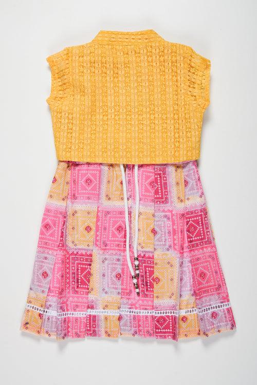 Chic Girls Summer Cotton Frock with Matching Jacket - Bright and Playful Patterns