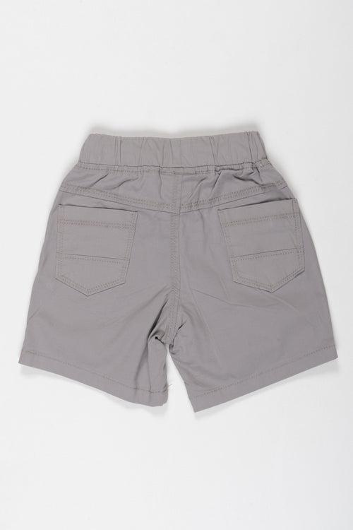Classic Grey Boys Performance Shorts with Iconic Embroidery