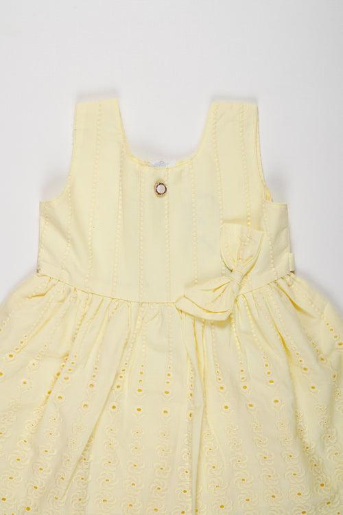 Classic Ivory Eyelet Baby Frock: Organic Elegance for Little Ones