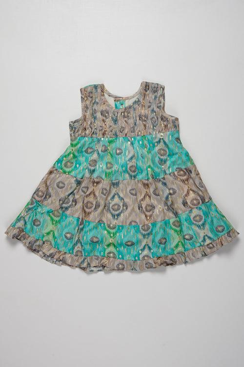 Enchanted Garden Girls Sleeveless Cotton Frock