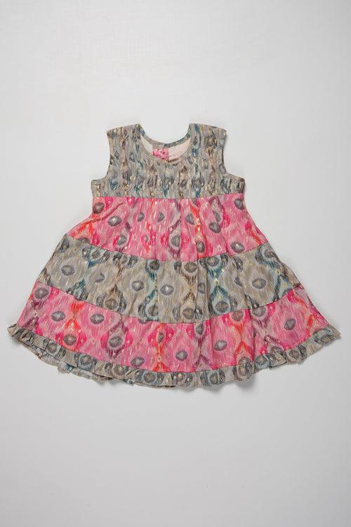 Floral Tiered Cotton Frock for Trendy Girls