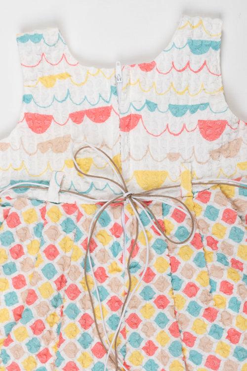 Infant Party Perfection: Colorful Geometric Sleeveless Frock for Baby Girls
