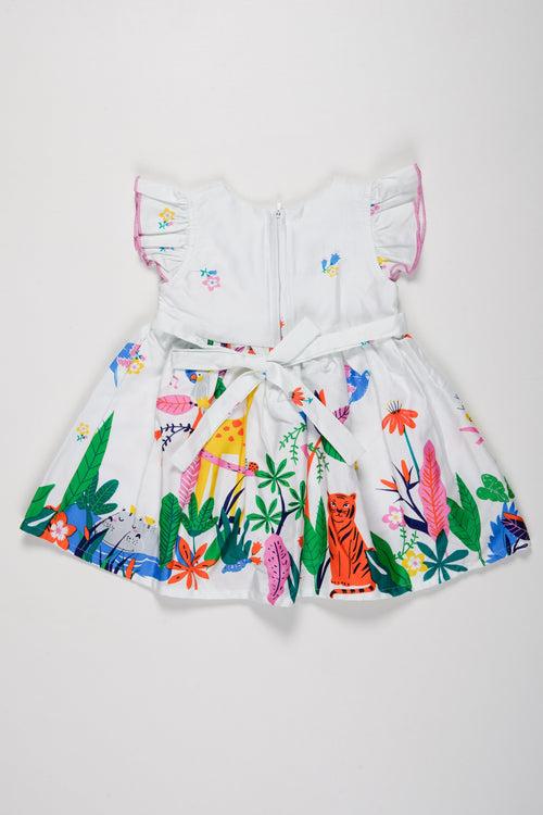 Jungle Safari Adventure Baby Girl Frock - Vibrant and Playful