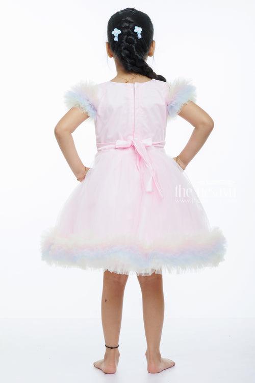 Pastel Dream Tulle Party Gown for Girls: Enchanting Elegance