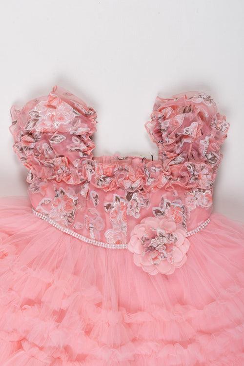 Pink Blossom Tutu Party Frock: A Dreamy Ensemble for Little Ladies