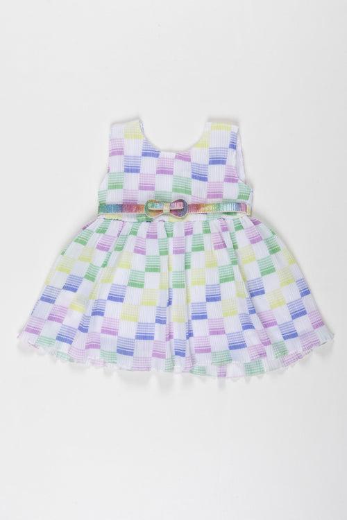 Sunshine Plaid Baby Girl Cotton Frock - Colorful & Comfortable