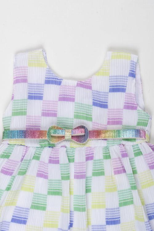 Sunshine Plaid Baby Girl Cotton Frock - Colorful & Comfortable