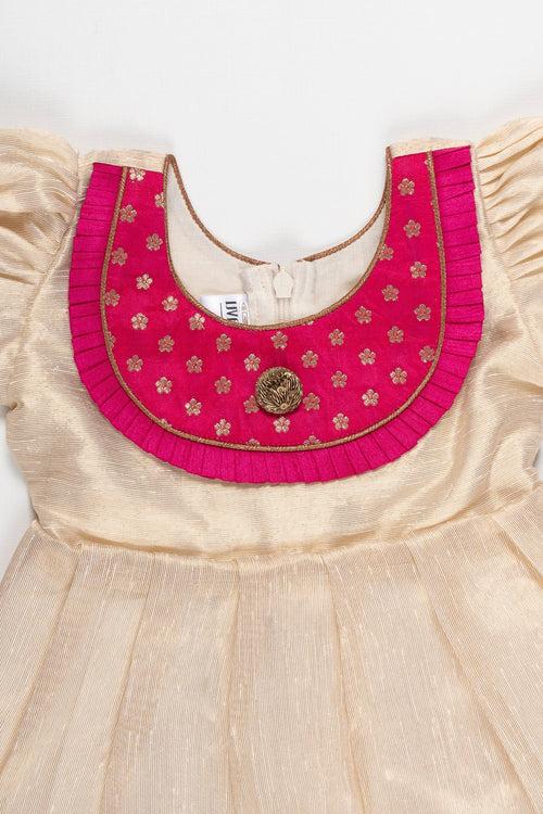 Traditional Elegance Designer Silk Frock for Children - Boutique Pattu Collection