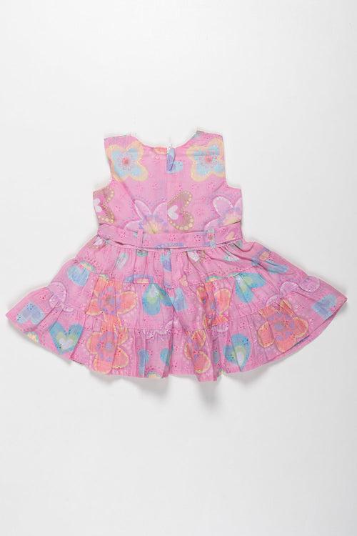 Vibrant Butterfly Print Cotton Frock for Girls - Colorful Summer Dress