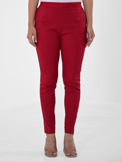 Maroon 4-Way Stretchable Pants