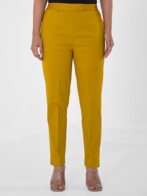 Mustard 4-Way Stretchable Pants