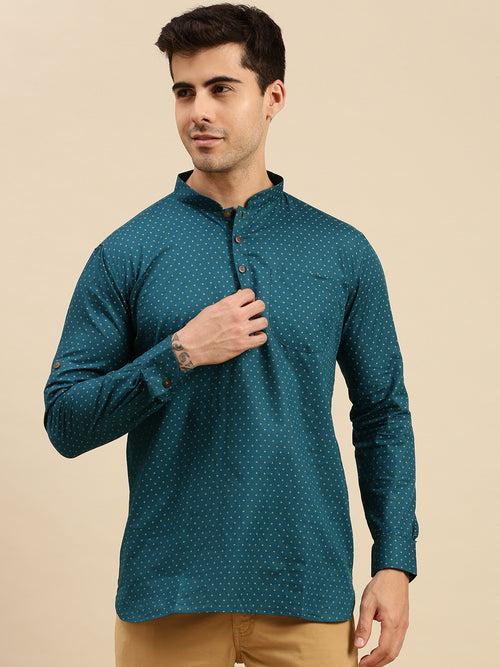 Sanwara Green Cotton Printed Kurta