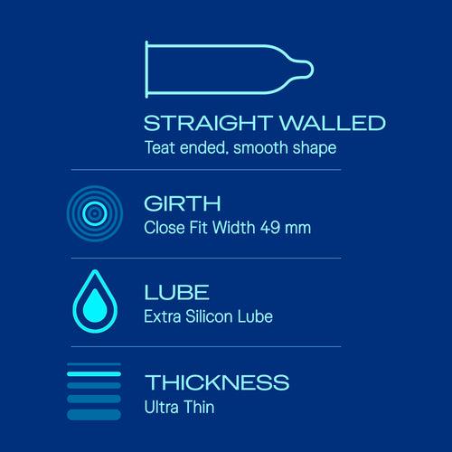 Durex Close Fit Invisible - 20 Condoms, 10s (Pack of 10)