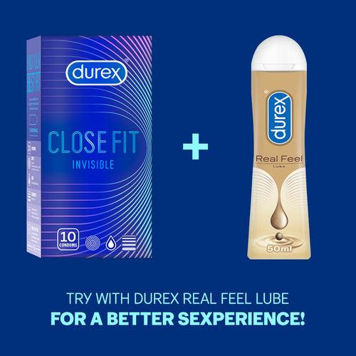 Durex Close Fit Invisible - 50 Condoms, 10s (Pack of 10)
