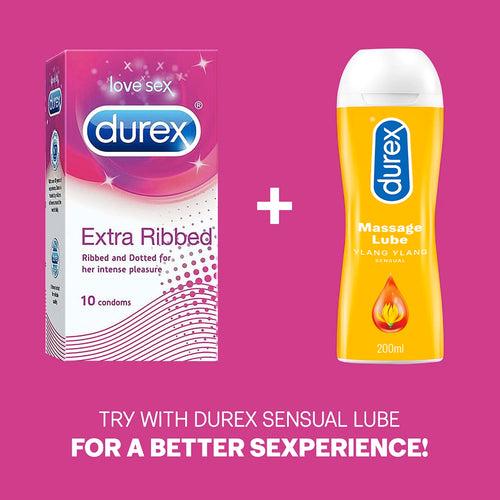 Durex Extra Ribbed - 20 Condoms, 10s(Pack of 2)