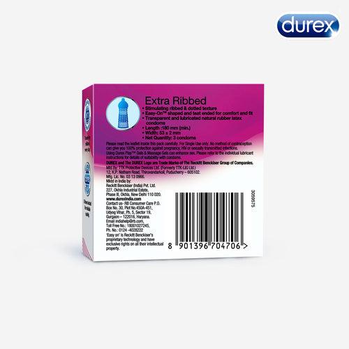 Durex Extra Ribbed - 3 Condoms