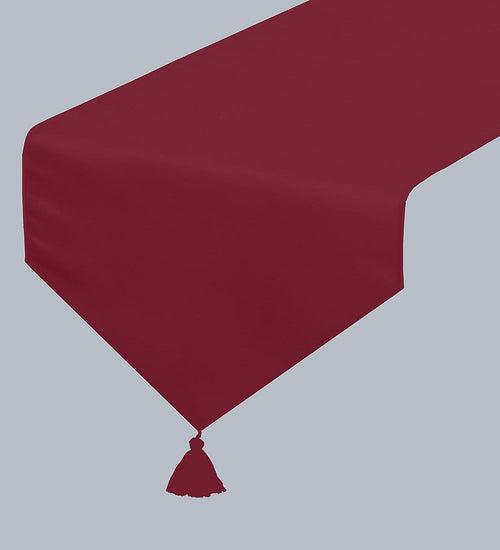 Lushomes Maroon Classic Cotton Dining Table Runner with Coordinating Cotton Tassel, table runner for 6 seater dining table, for centre table,  for dining table (Single Pc, 13” x 72”, 33 x 183 Cms)