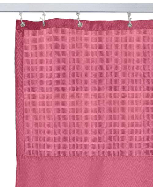 Hospital Partition Curtains, Clinic Curtains Size 12 FT W x 7 ft H, Channel Curtains with Net Fabric, 100% polyester 24 Rustfree Metal Eyelets 24 Plastic Hook, Pink Zig Zag, (12x7 FT, Pk of 1)