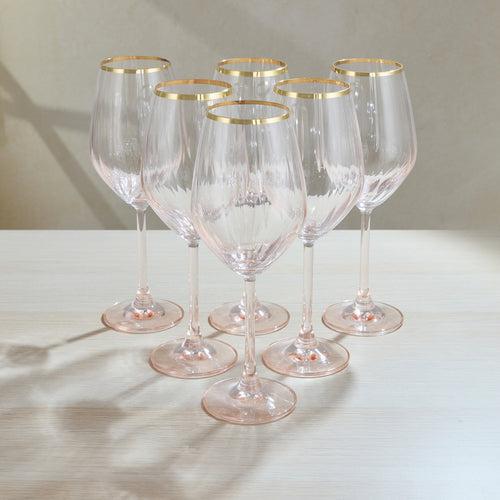 Set of 6 Soho Wine Glass - Salmon