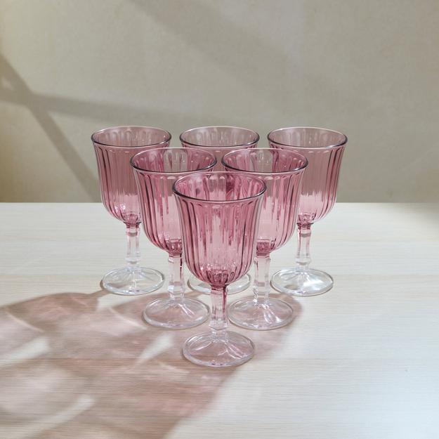 Set of 6 Splendid Wine Glass - Pink