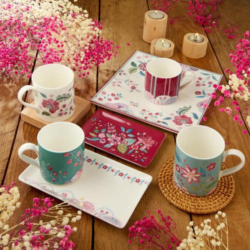 Flora Coffee Mug Set - Pearl