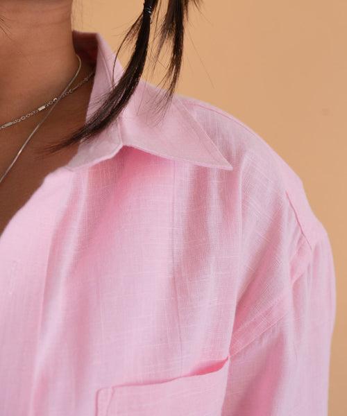 Pastel pink full sleeves - Oversized Shirt